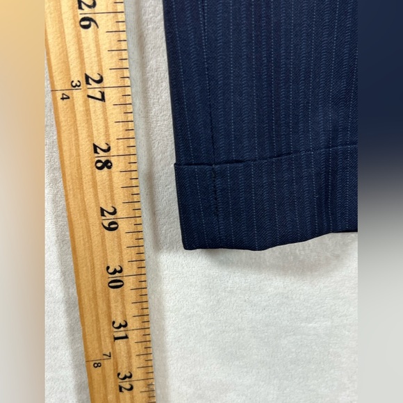 Ermenegildo Zegna 44R Lux Wool & Silk Blend Navy Pinstripe Suit - Picture 11 of 12